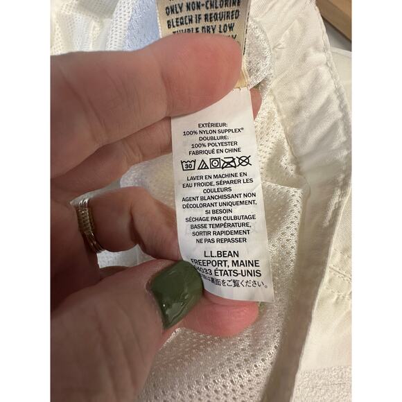 L.L. Bean Women’s White Supplex Nylon Shorts Size Small Regular Drawstring Lined - Picture 10 of 10